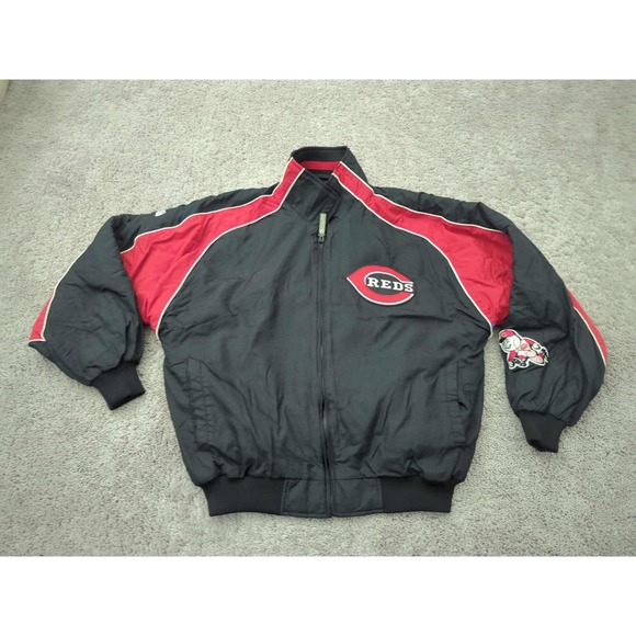 Cincinnati Reds Jacket Mens Large‎ MLB Baseball Majestic Dugout Vintage
